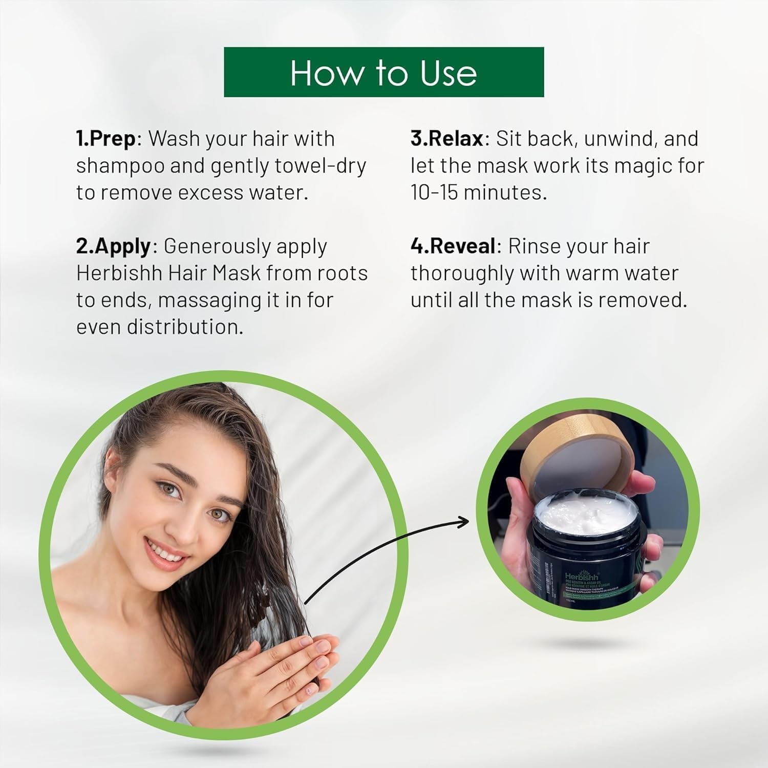 Herbishh Argan Hair Mask-Acondicionamiento Profundo E Hidratación Para Un Cabello De Aspecto Más Saludable Para Cabello Muy Seco, Débil Y Estresado, Sin Sulfatos, Sin Parabenos (150)