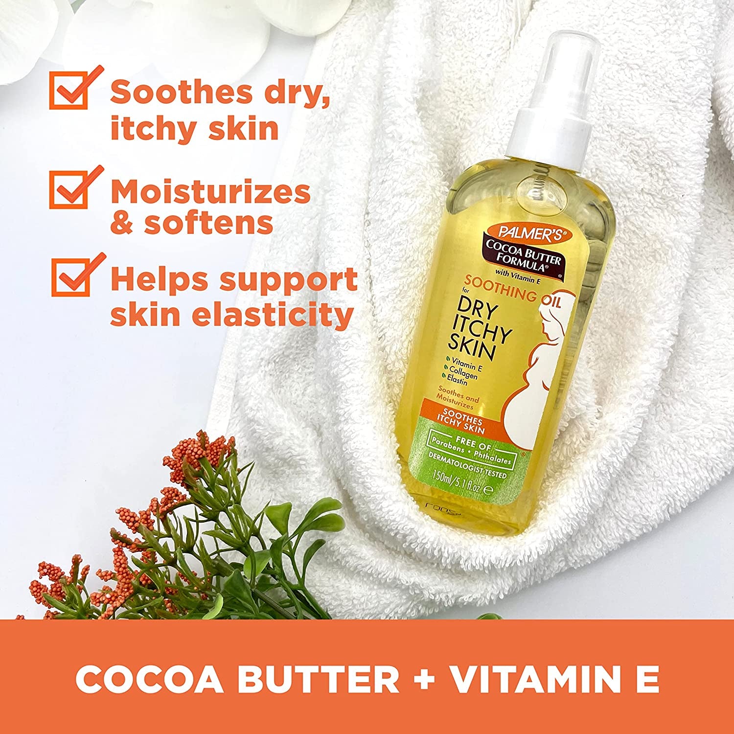 PALMERS COCOA BUTTER FORMULA SOOTHING OIL DRY/ITCHY SKIN 150 Ml 4050