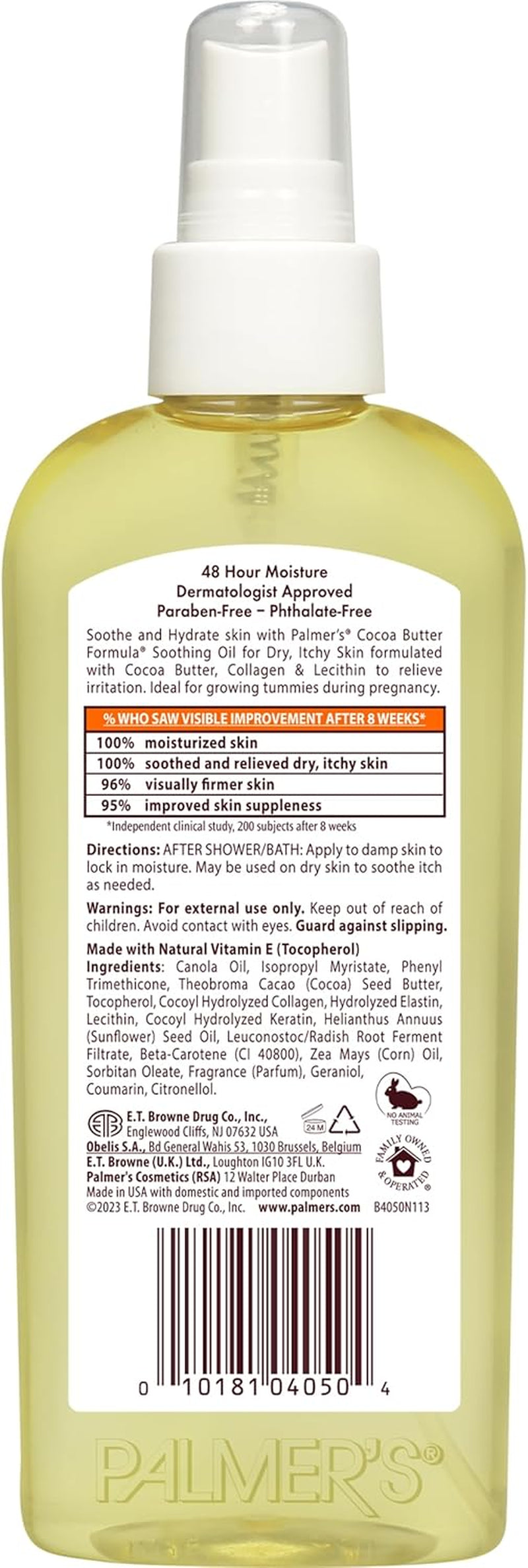 PALMERS COCOA BUTTER FORMULA SOOTHING OIL DRY/ITCHY SKIN 150 Ml 4050