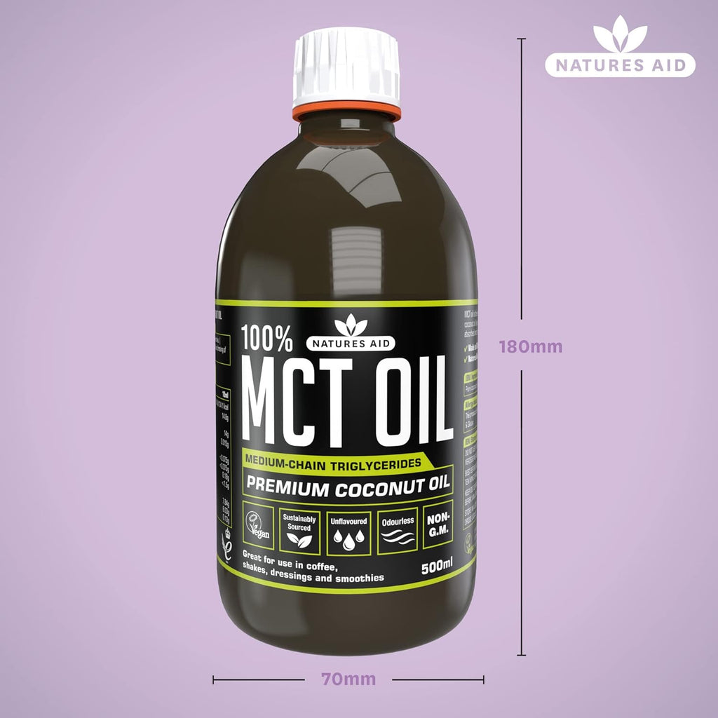 Natures Aid 100 Porcentaje MCT Coconut Aceite 500 Ml