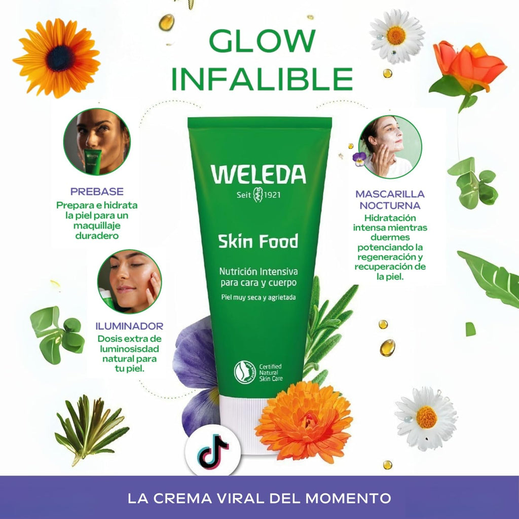 Weleda - Skin Food Original, Crema Reparadora, Nutre E Hidrata, Con Aceite De Girasol Y Almendra, Caléndula, Pensamiento Silvestre Y Manzanilla, Para Piel Muy Seca Y Agrietada -75 Ml